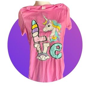Unicorn Love Pink Kids Nightshirt